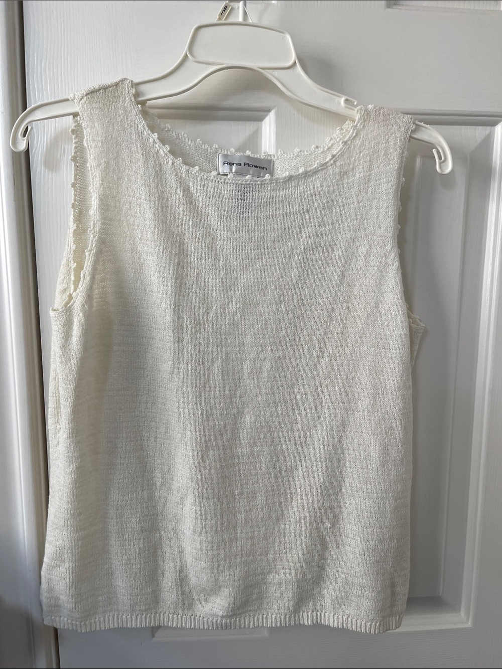 Rena Rowan Cream Knit Sleeveless Tank